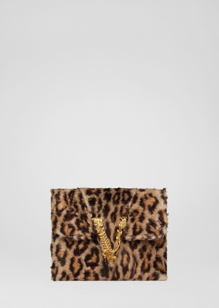 Clutch Versace Versace Virtus Faux Fur Dama | QWSDGHO-76